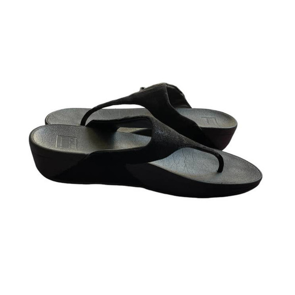 FITFLOPS Womens Slip-On Fit Toe-Post Comfortable Size 11 Black - Picture 4 of 8